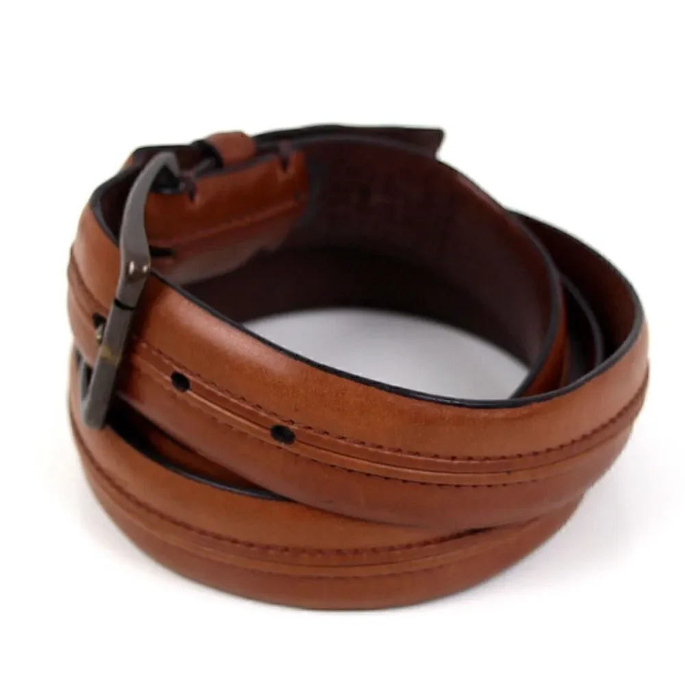 WILL Leather Goods TAN BROWN GENUINE LEATHER 1 3/8
